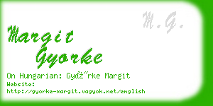 margit gyorke business card
